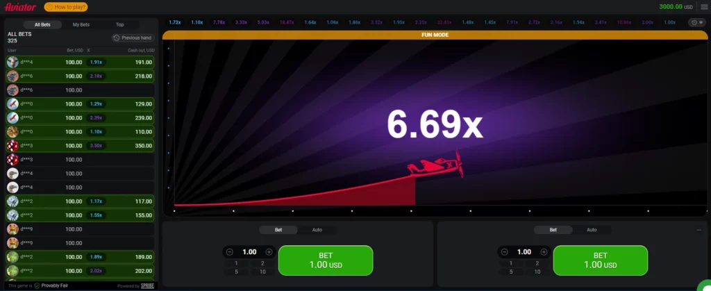 1xBet Aviator Game Interface